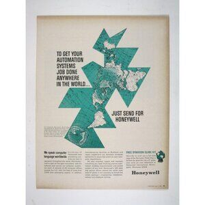 Print Ad Get Automation Systems Done Send Honeywell Automation 1967 Map World